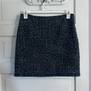 Nine West Blue and Black Tweed Textured Skirt